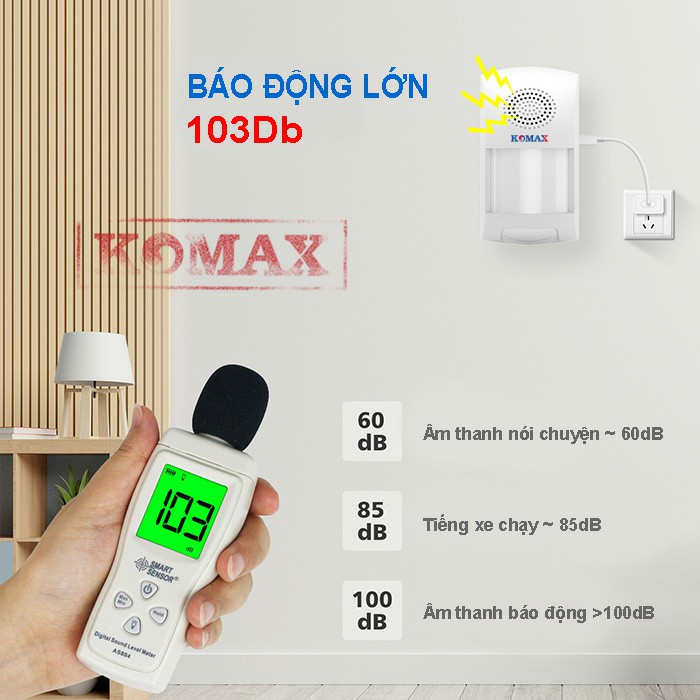 Âm lượng báo động của chống trộm hồng ngoại KM-X10