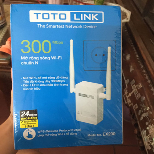 Thiết bị mở rộng sóng wifi TOTOLINK EX200 tặng đèn Led USB